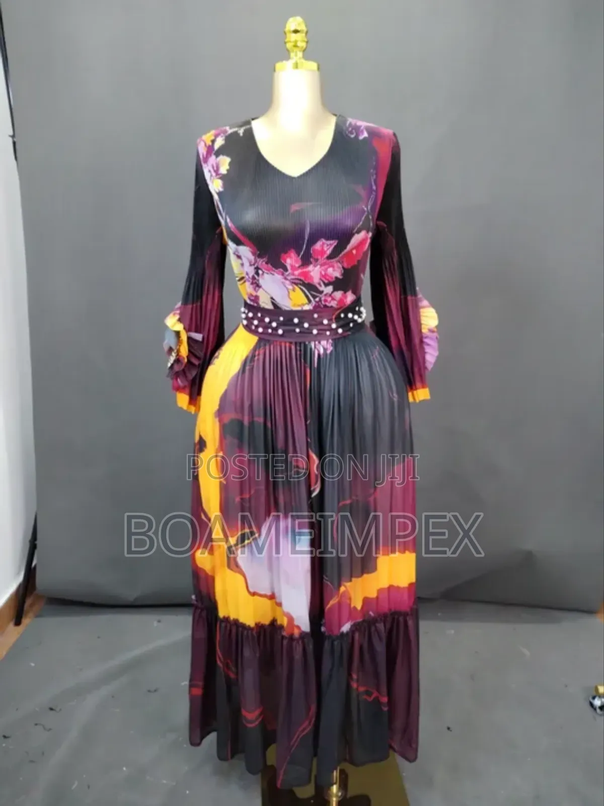 Miyaki High Fashion One Size Fits All Pleated Dress