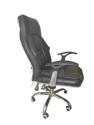 High-Back Black Faux Leather Executive Office Chair