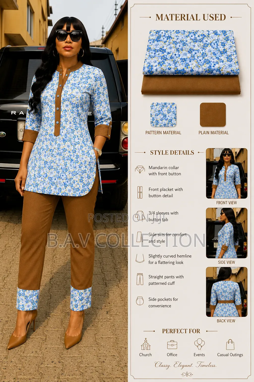 Plain and Pattern Fabric Material 4 Yards in Total 100% Cotton