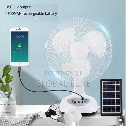 Rechargeable Solar Fan – Portable Fan With Solar Charging