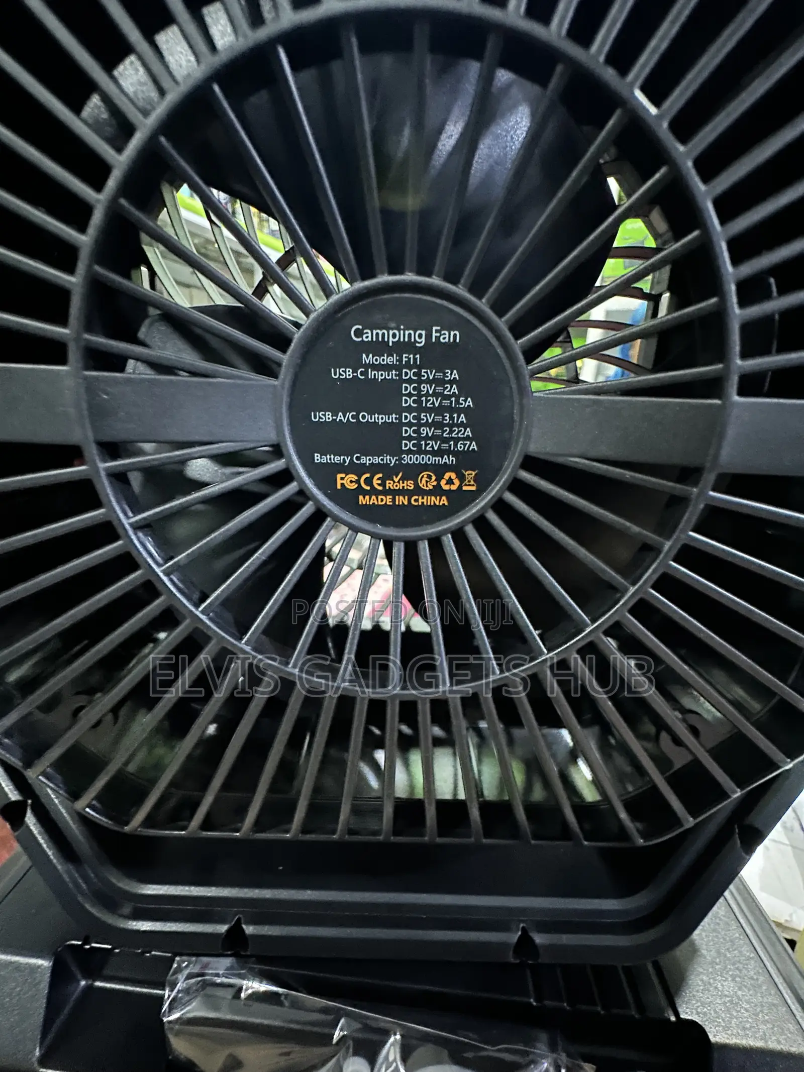 Rechargeable 30000mAh Camping Fan
