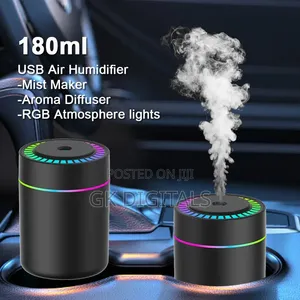 Humidifier & Car Air Freshener – Light, Silent Mist, Home & Car Use