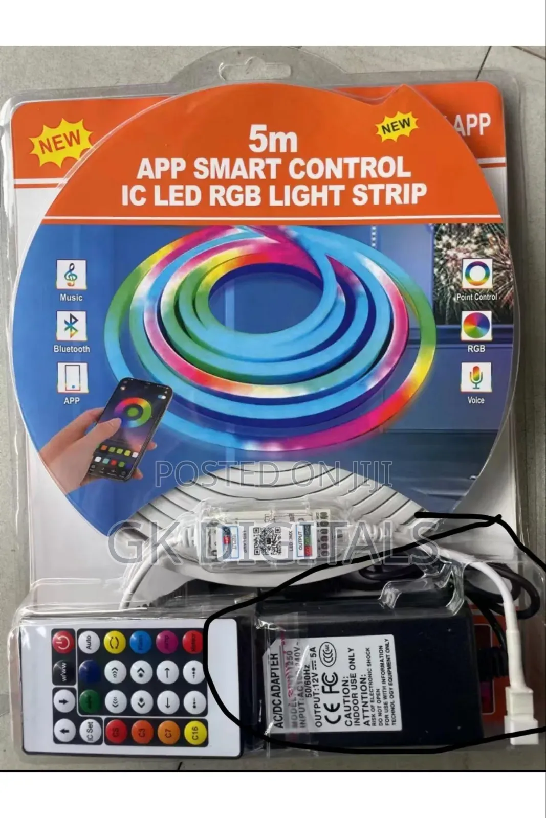 Smart RGB LED Strip Light – App Control, Music Sync, Bluetooth & Remot