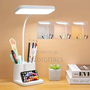 LED Study & Work Desk Lamp – 3 Colour Modes, Pen Holder & Phone Stand