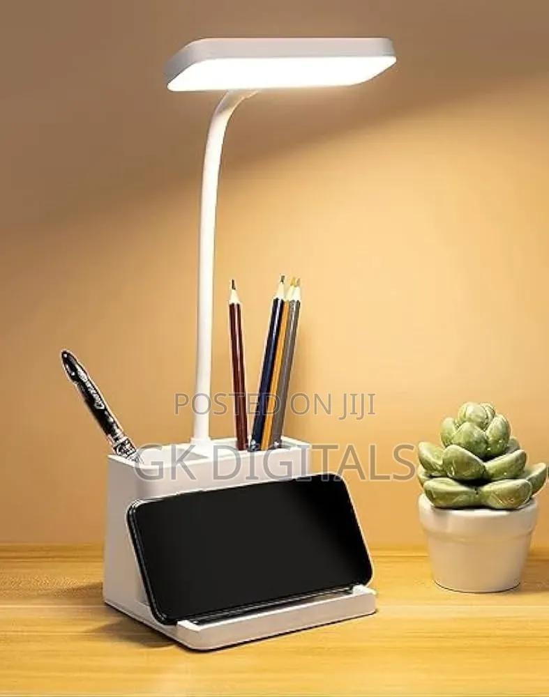 LED Study & Work Desk Lamp – 3 Colour Modes, Pen Holder & Phone Stand