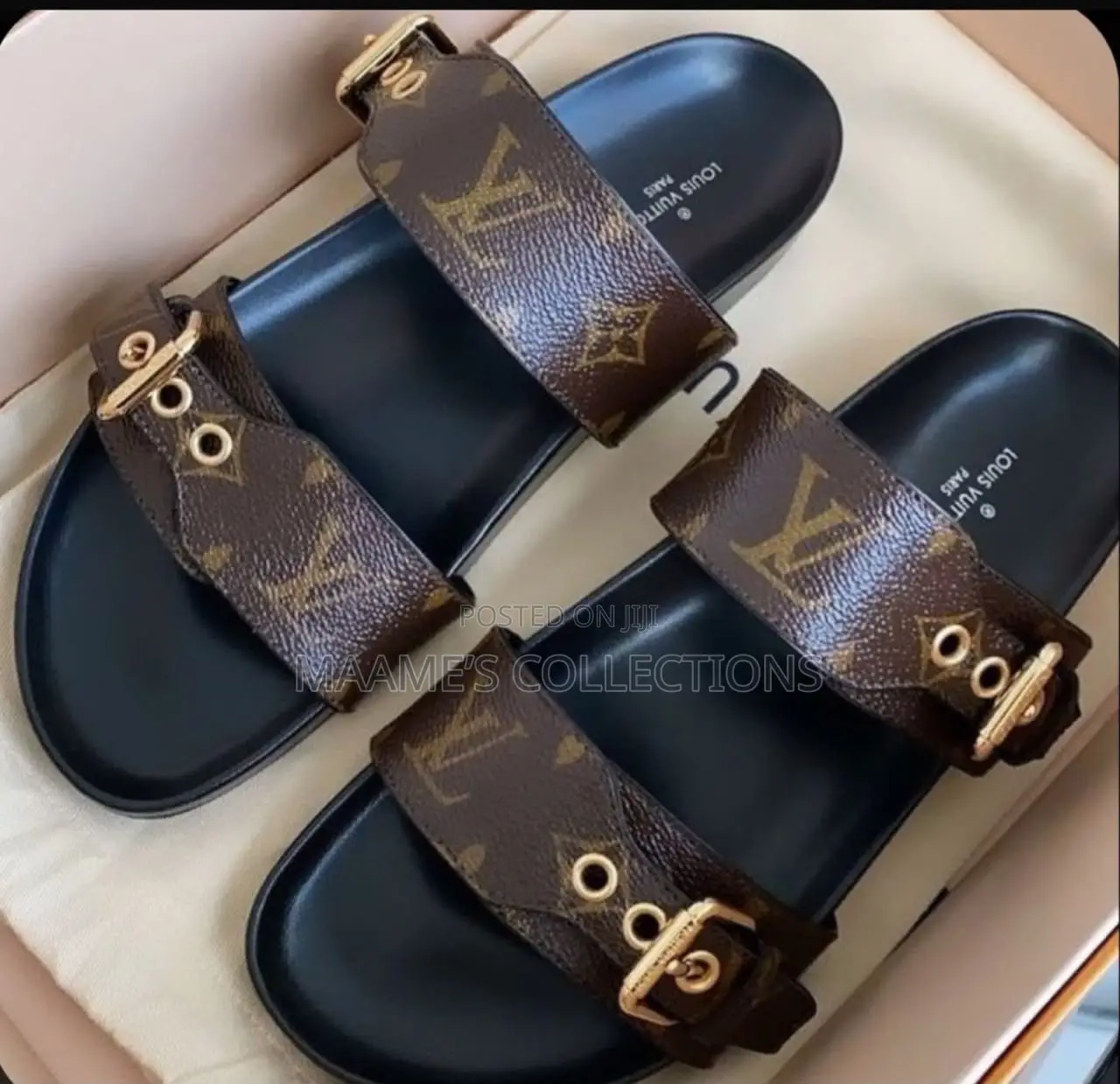 Louis Vuitton Slip-on Slides – Stylish Designer Monogram ( in a Box )