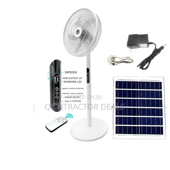 Solar Rechargeable Standing Fan