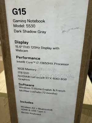 Laptop Dell G15 5530 16GB Intel Core i7 SSD 1T