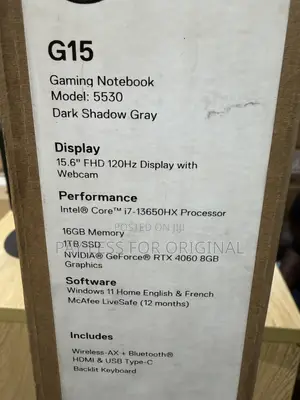 Laptop Dell G15 5530 16GB Intel Core i7 SSD 1T