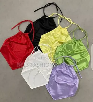 Women's Lace-Up Satin Crop Top - Multicolor