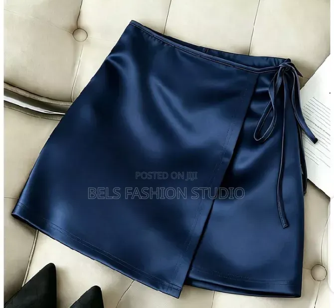 Women's Satin Side-Tie Wrap Mini Skirt -Multicolours