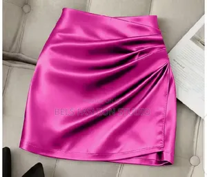 Women's Satin Side-Tie Wrap Mini Skirt -Multicolours