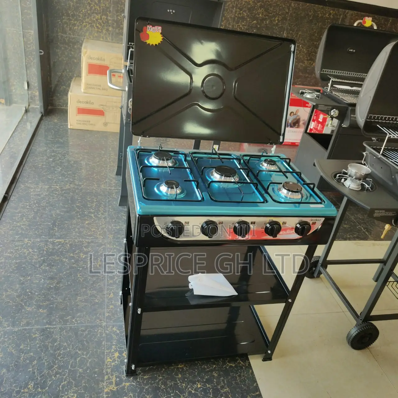 Long Lasting Original 5 Burner Gas Stove With Shelf From Decakila