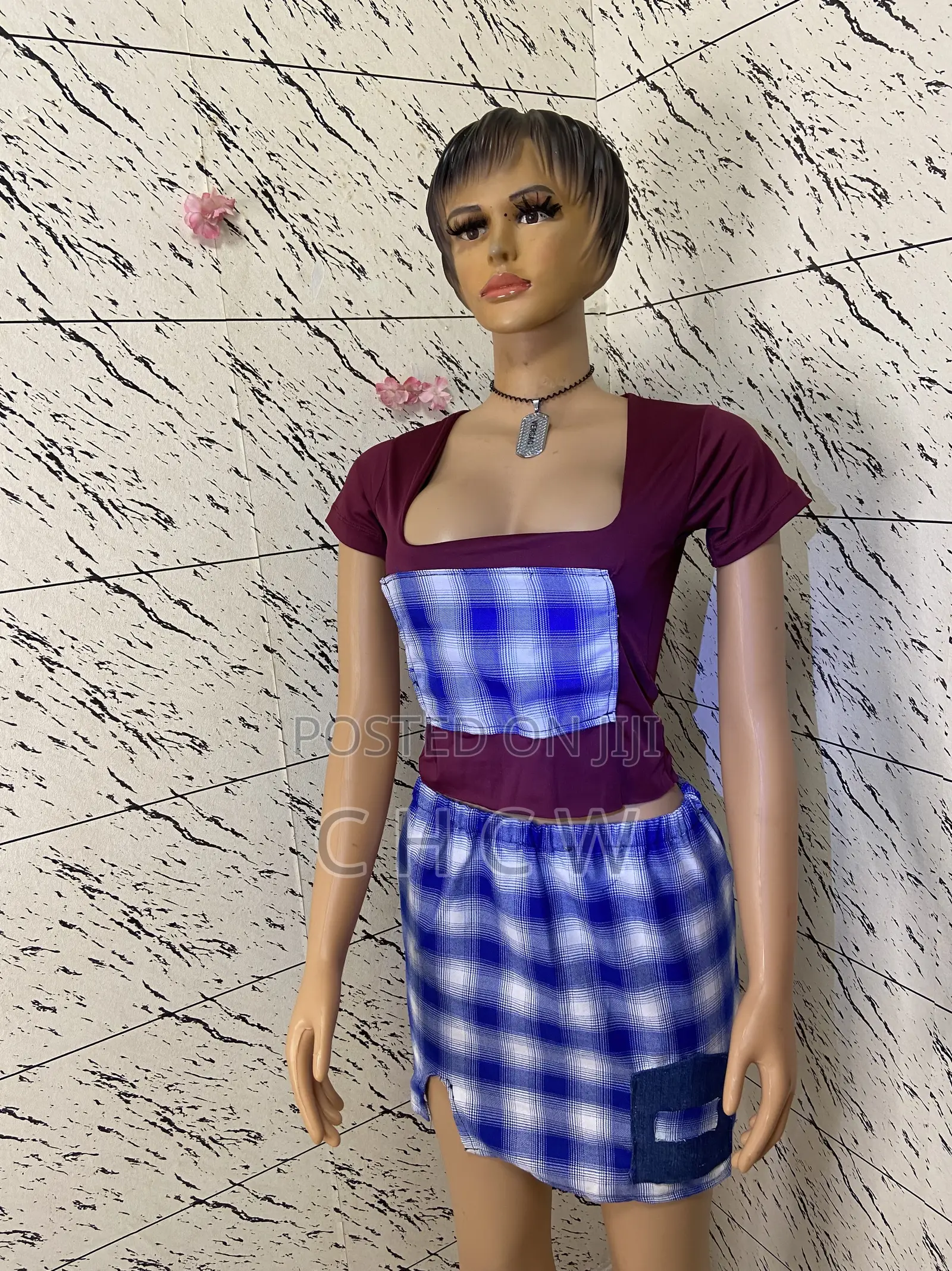 Flatted Crop Top and a Matching Mini Skirt