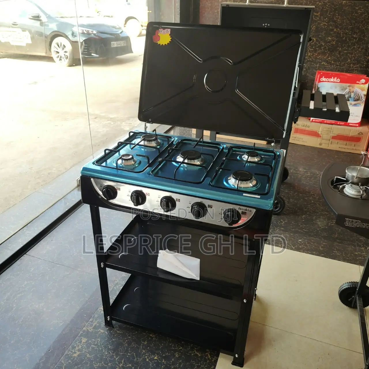 Topmost Top Quality 5 Burner Gas Stove With Shelf From Decakila