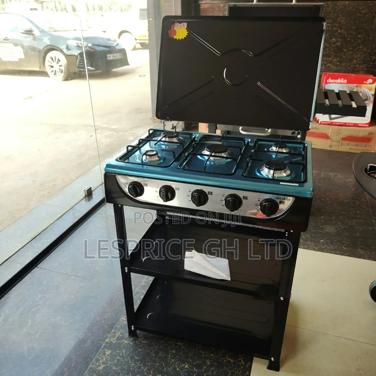 Promo Promo on Our New 5 Burner Gas Stove With Shelf From Decakila