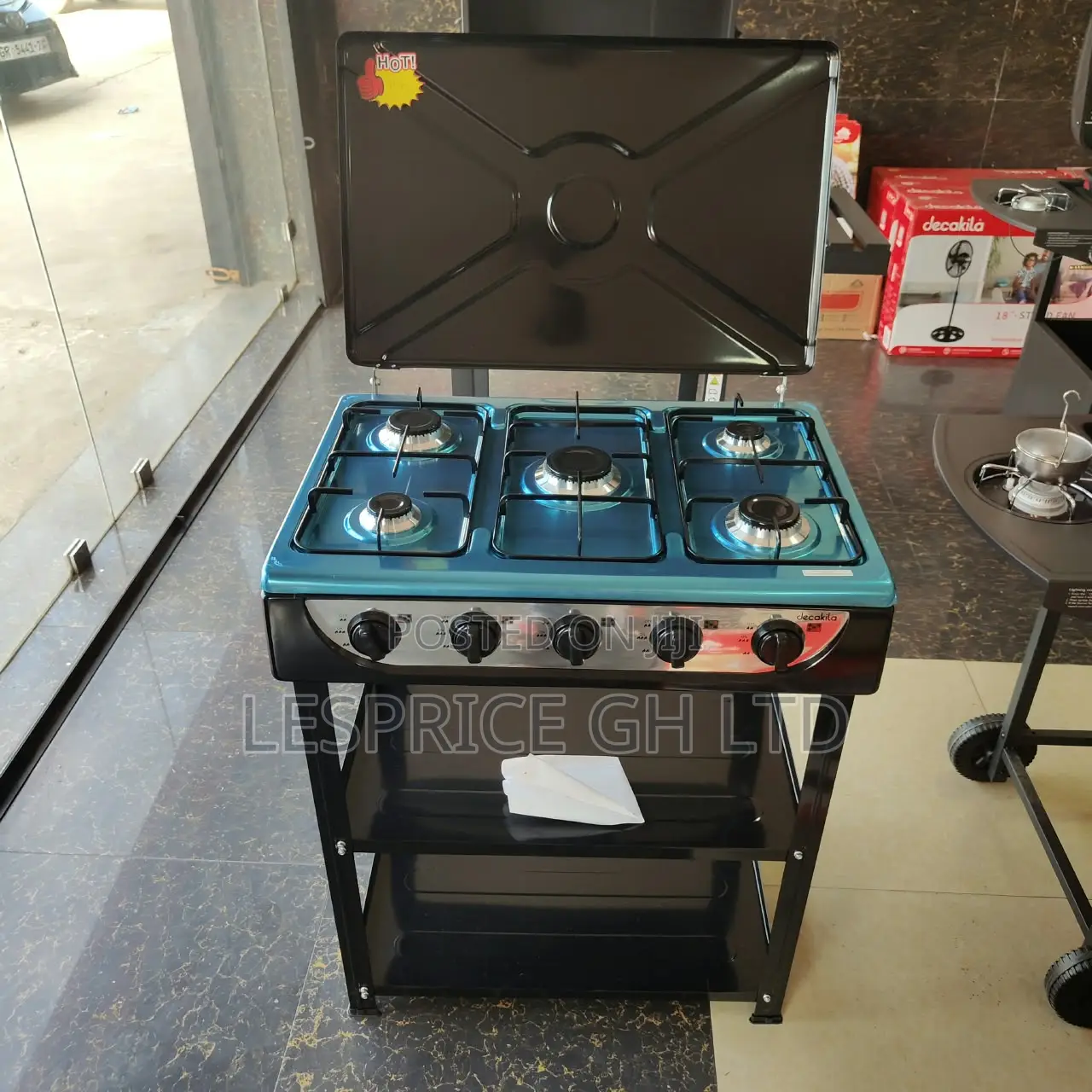 Deal of the Moment on Our Durable 5 Burner Gas Stove With Shelf