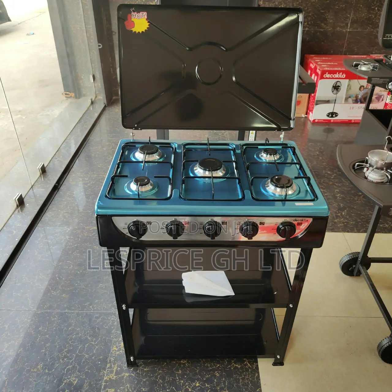 Deal of the Moment on Our Durable 5 Burner Gas Stove With Shelf