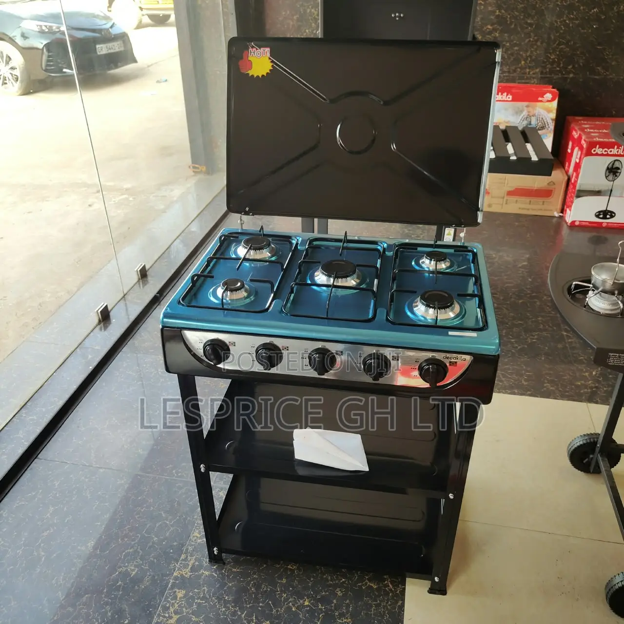 Save Money and Time With Our Solid 5 Burner Gas Stove With Shelf