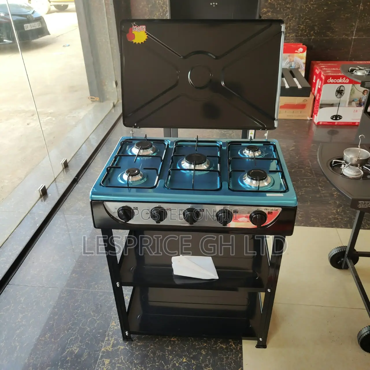 Save Money and Time With Our Solid 5 Burner Gas Stove With Shelf