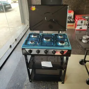 Save Money and Time With Our Solid 5 Burner Gas Stove With Shelf