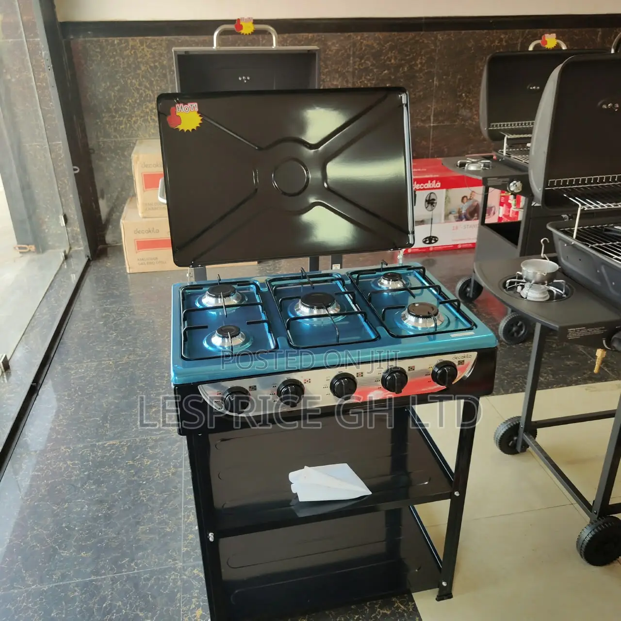 Price Slash on Our Ultra Modern 5 Burner Gas Stove With Shelf
