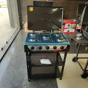 Stylishly Designed Top Tier 5 Burner Gas Stove With Shelf by Decakila