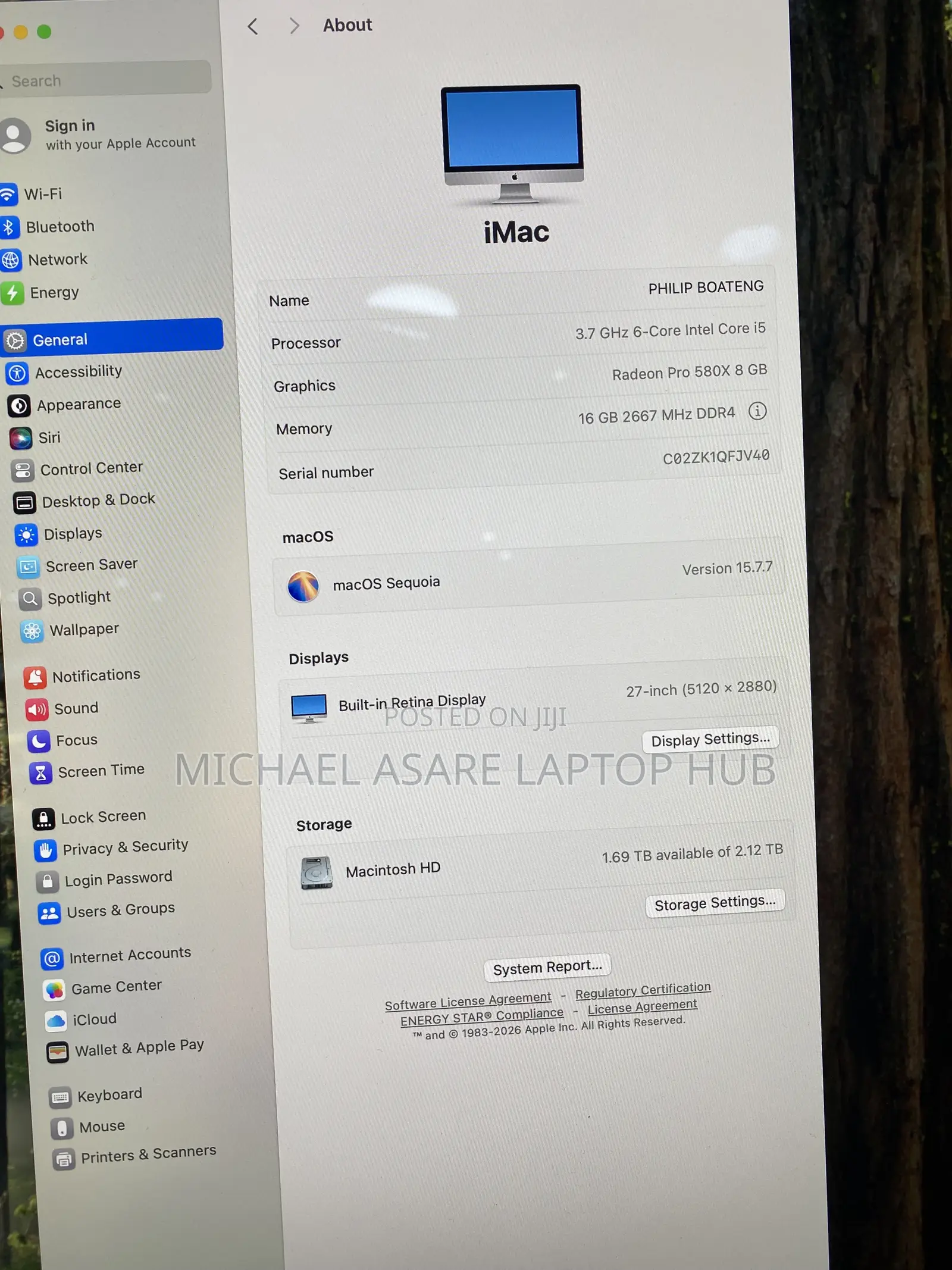 Desktop Computer Apple iMac 16GB Intel Core i5 SSD 2T