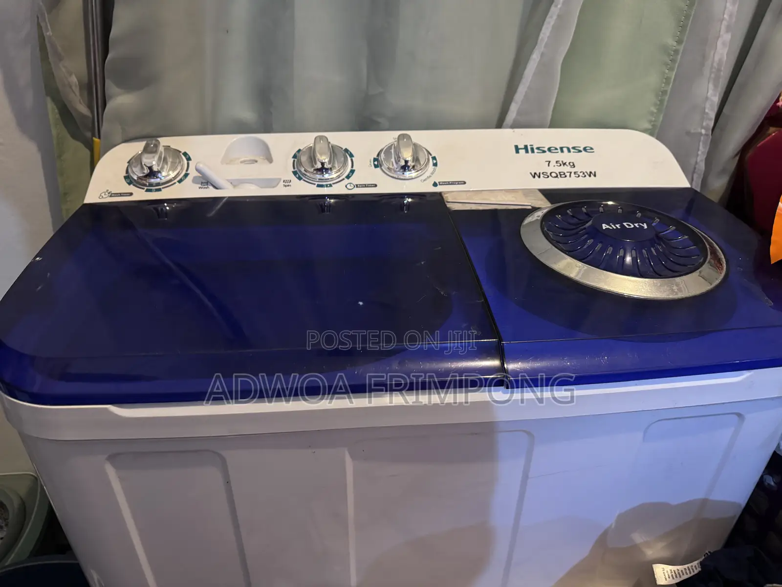 Slightly Used Hisense 7.5kg Twin Tub Washing Machine.