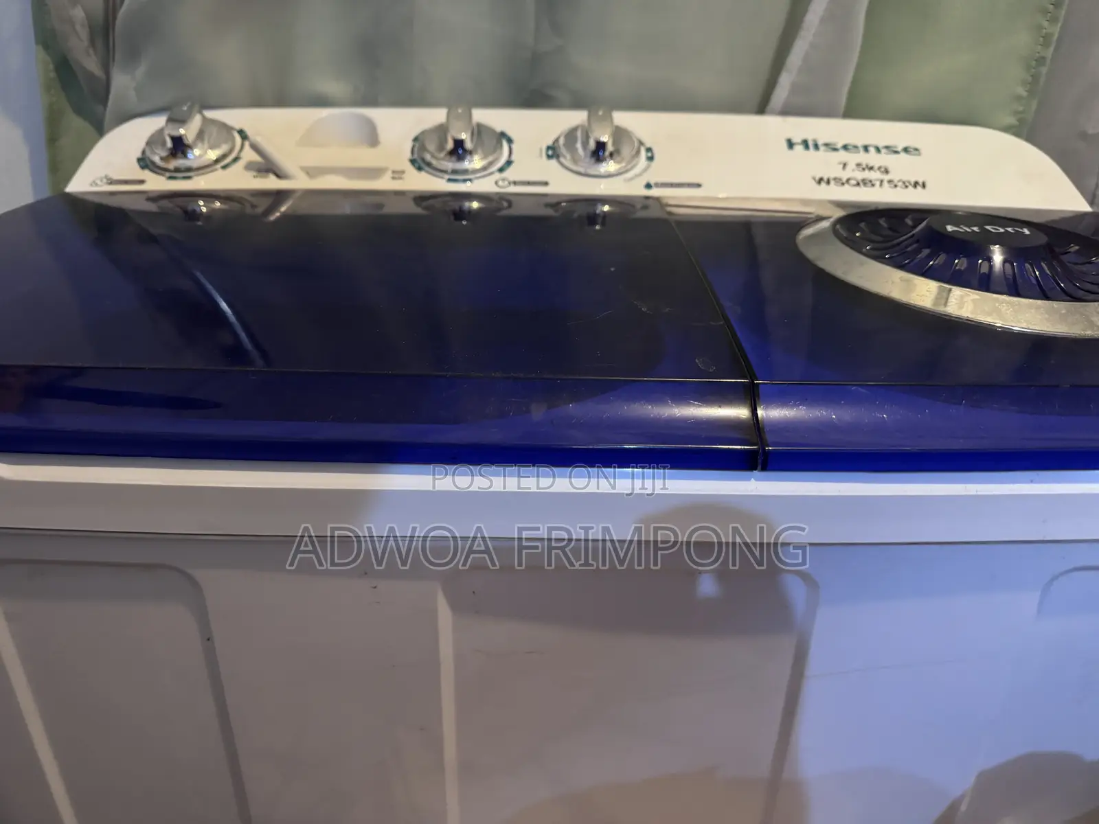 Slightly Used Hisense 7.5kg Twin Tub Washing Machine.
