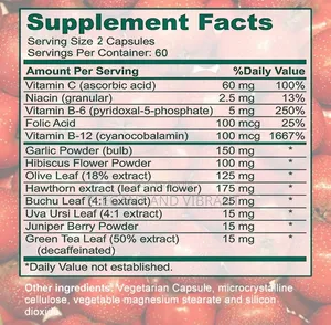 Hawthorn Berry Vitamin B12 Blood Pressure 120 Caps Heart Circulation