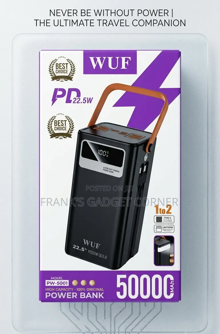 WUF Power Bank 50000mAh