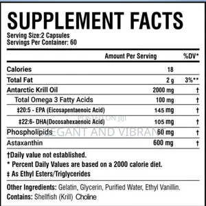 Antarctic Krill Oil 2000mg -Omega-3,epa,dha & Natural Astaxanthin