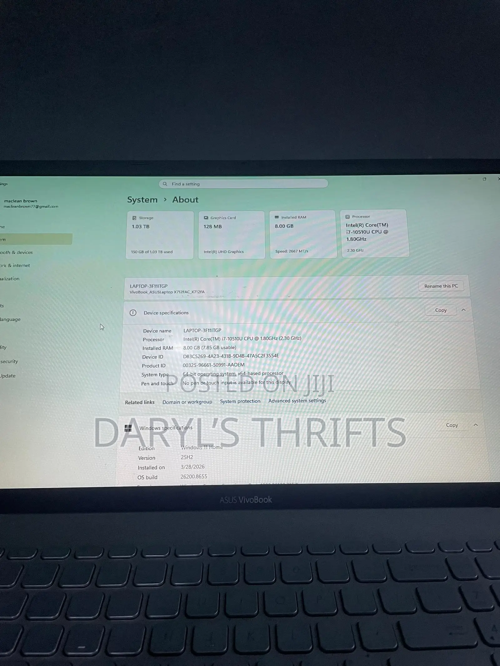 Laptop Asus VivoBook 15 X510UQ 8GB Intel Core i7 SSD 1T