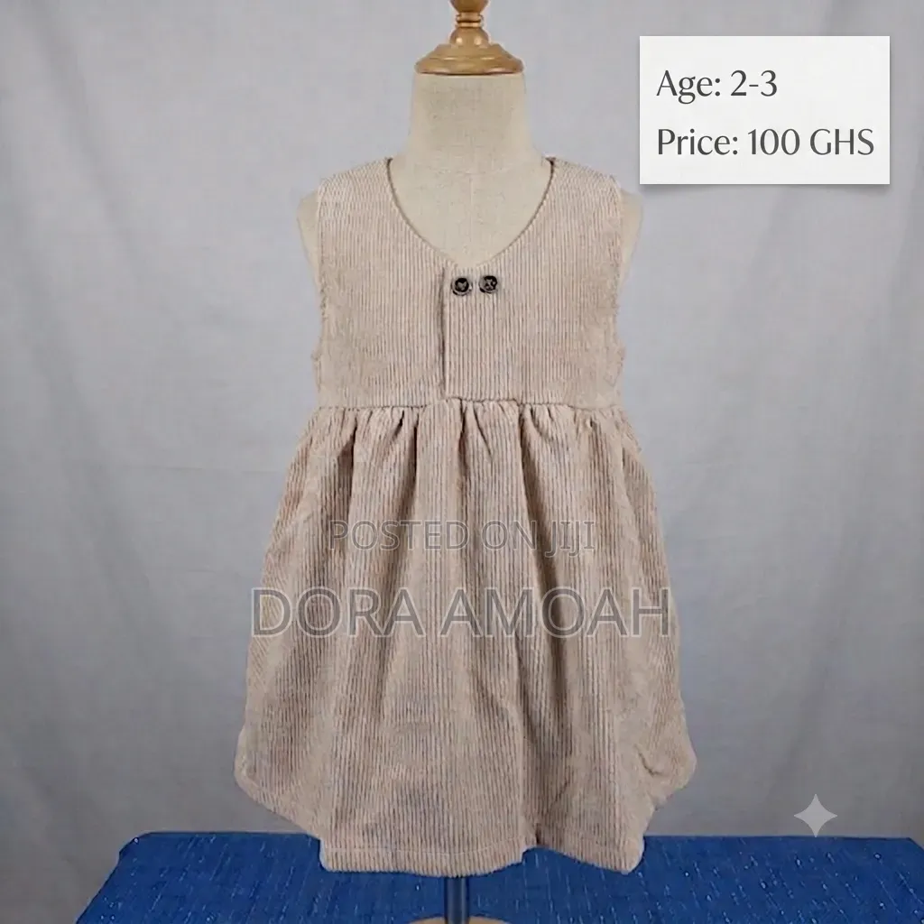 Beige Button-Up Princess Dress 🤎