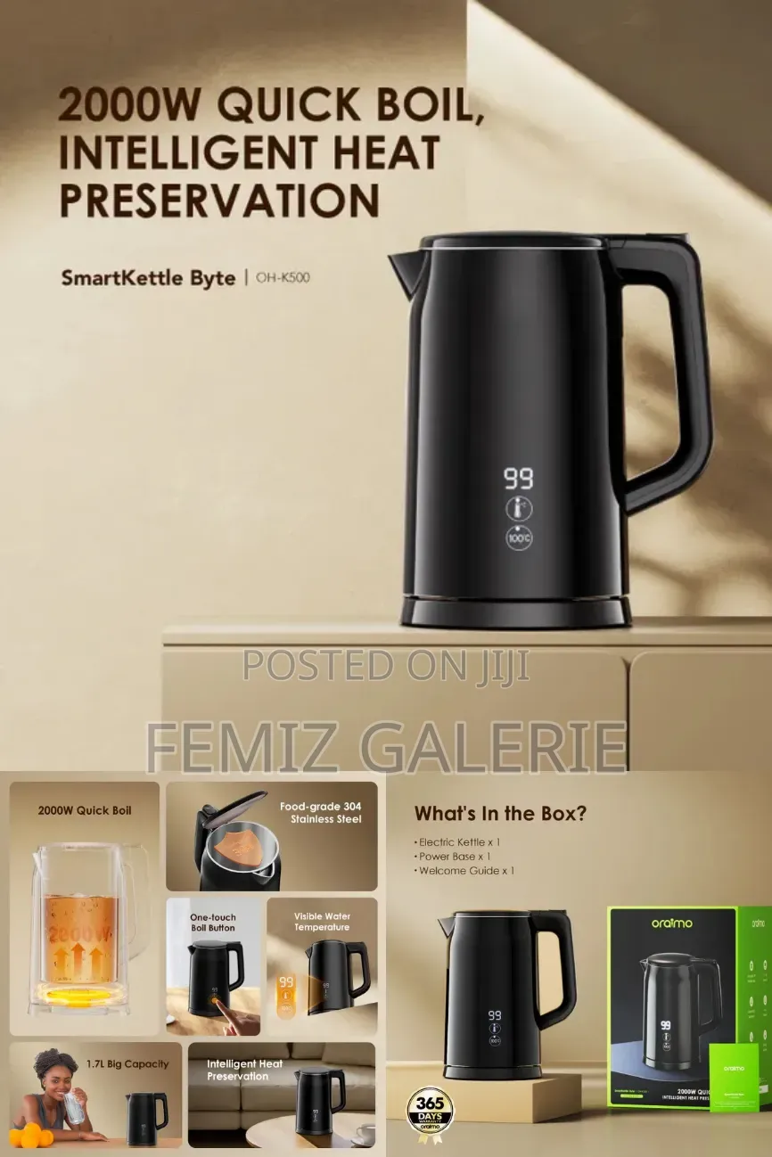 Oraimo SmartKettle Byte 2000W 304 Stainless Steel Electric Kettle