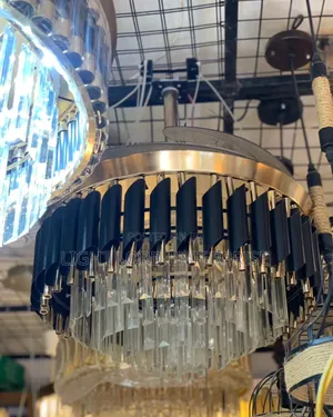 Everresst Mamba Black and Gold Chandelier Fan Light
