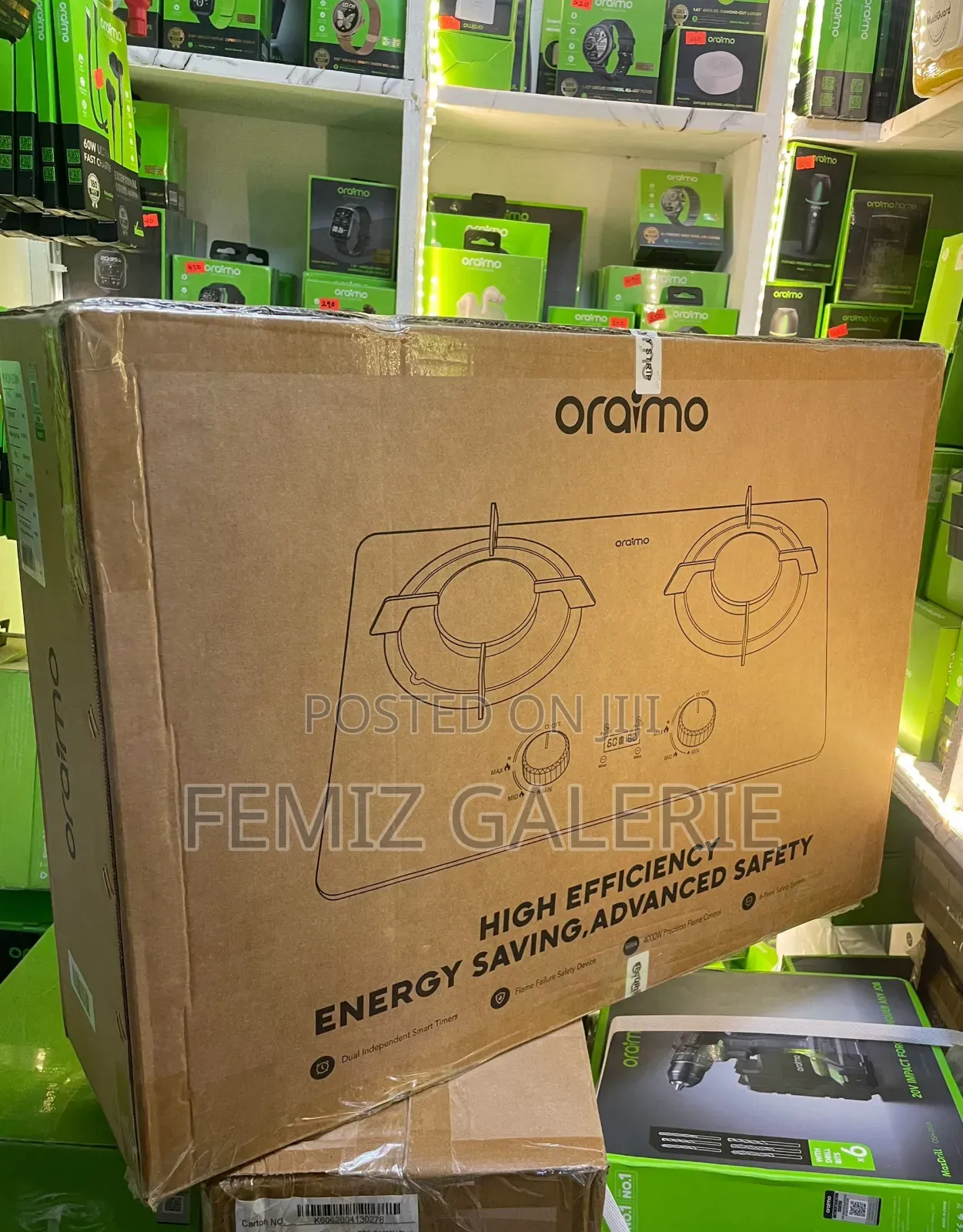 Oraimo FlameSaver D1 2-Burner Gas Stove With Timer