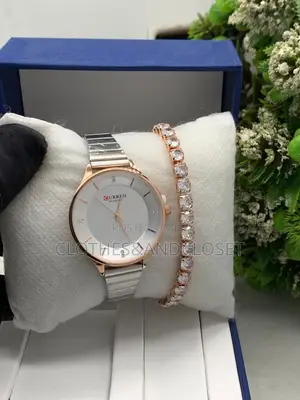 Curren 9041 Women's Analog Quartz Watch in Silver and Bracelet