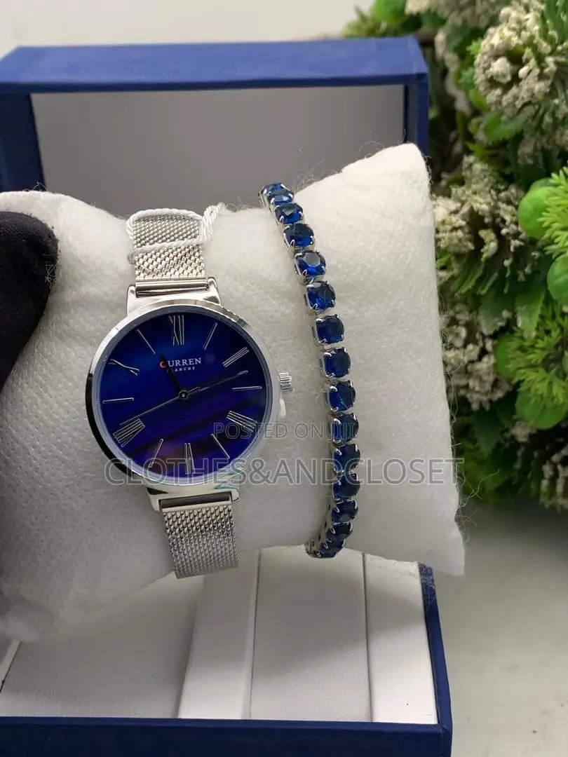 Curren 9041 Women's Analog Quartz Watch in Silver and Bracelet