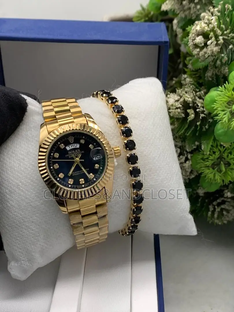 Gold-Tone Rolex Oyster Perpetual Day-Date Watch and Bracelet
