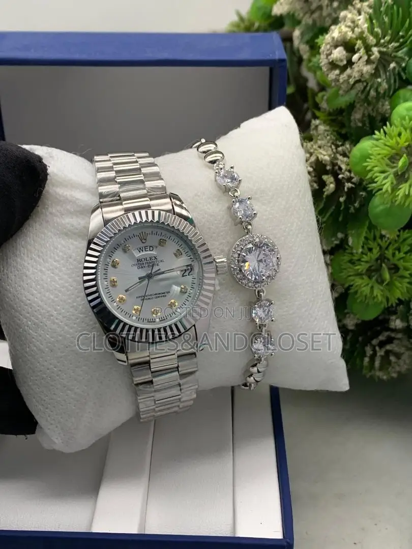 Gold-Tone Rolex Oyster Perpetual Day-Date Watch and Bracelet