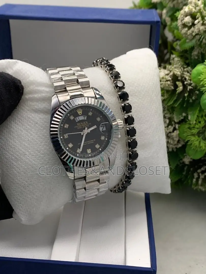 Gold-Tone Rolex Oyster Perpetual Day-Date Watch and Bracelet
