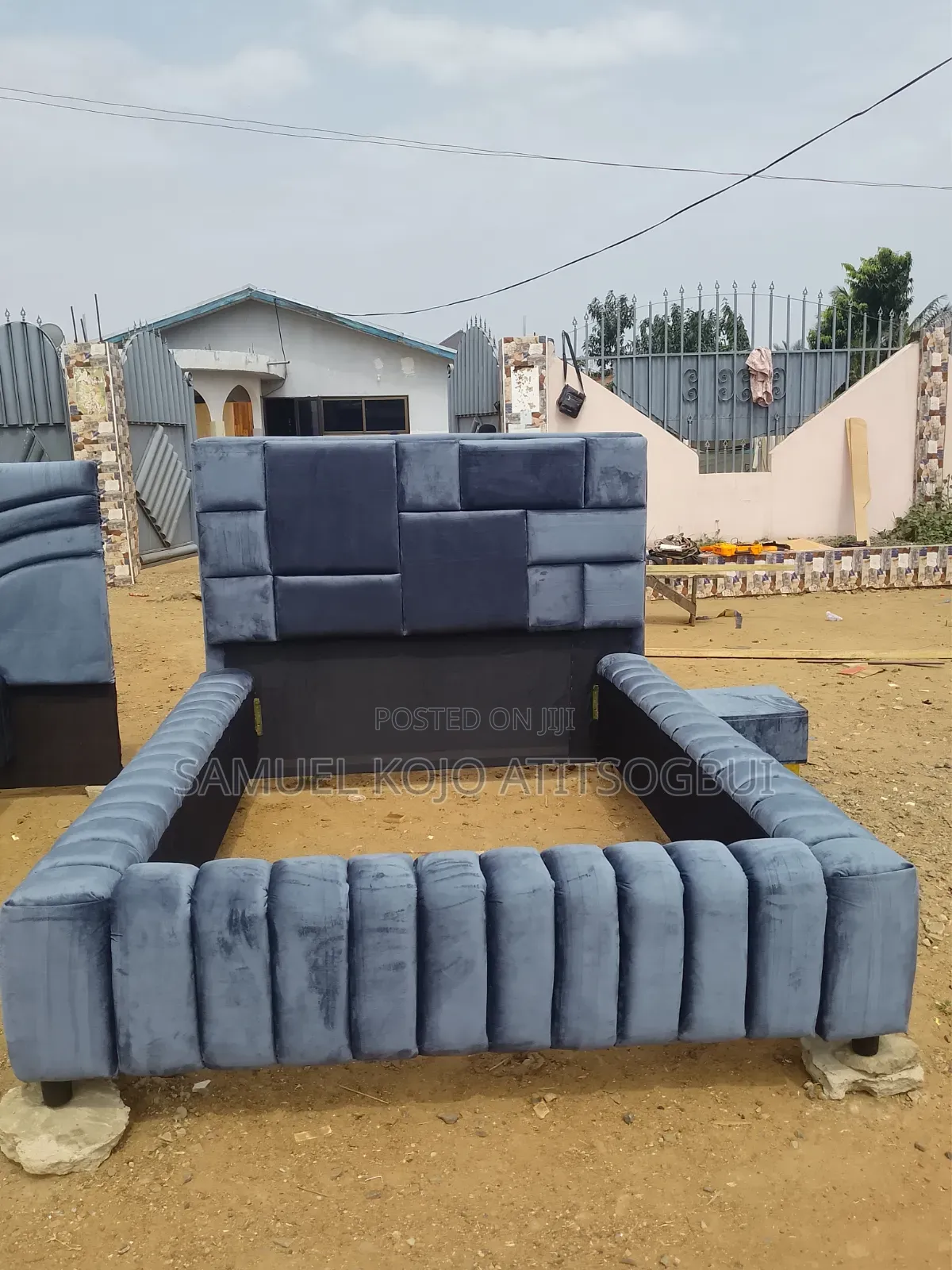 Double Bed Frame With 2 Side Drawers