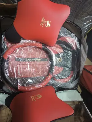 Red and Black Leather Seat Cover.