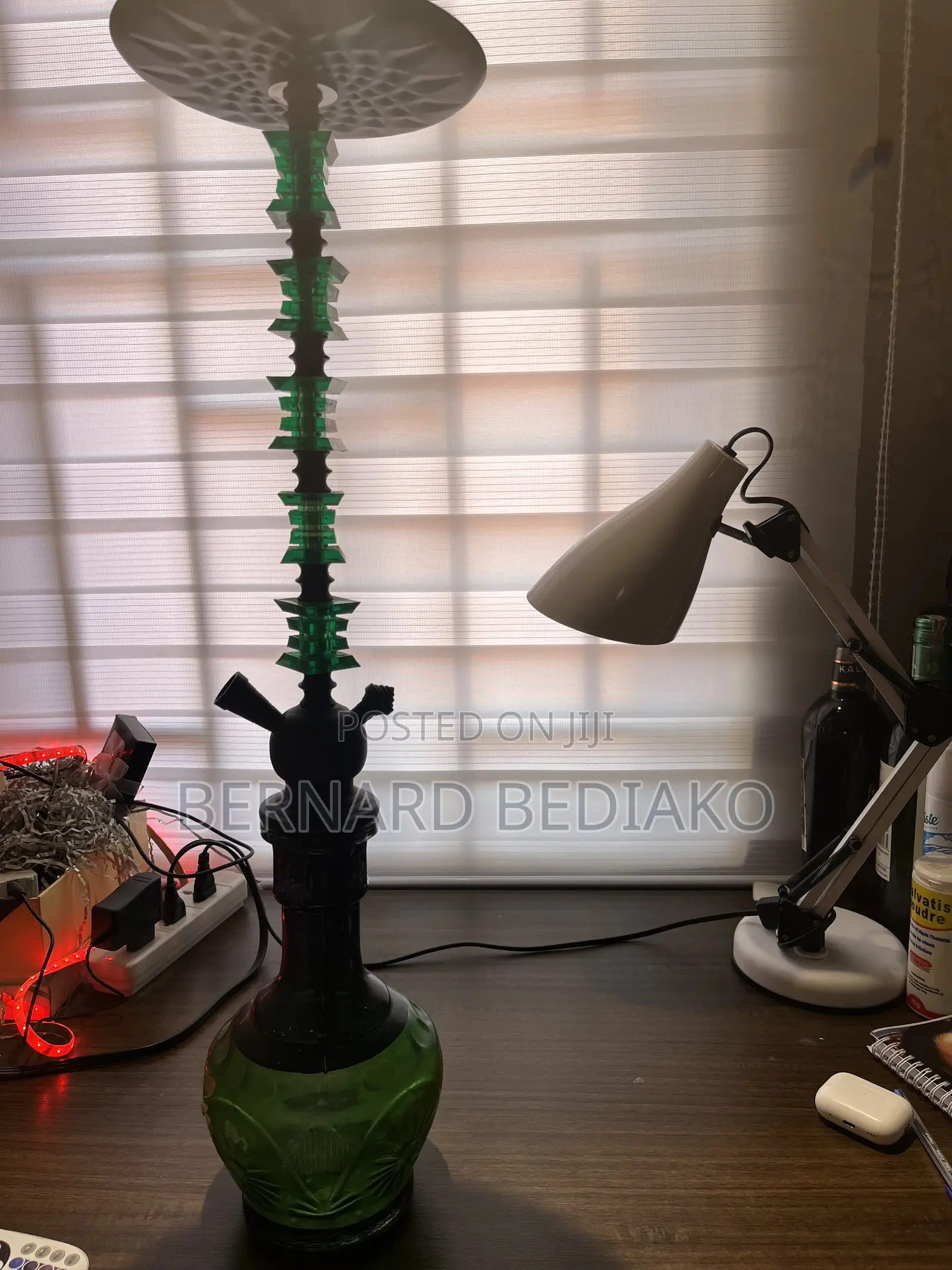 Tall Emerald Green Egyptian-Style Hookah/Shisha