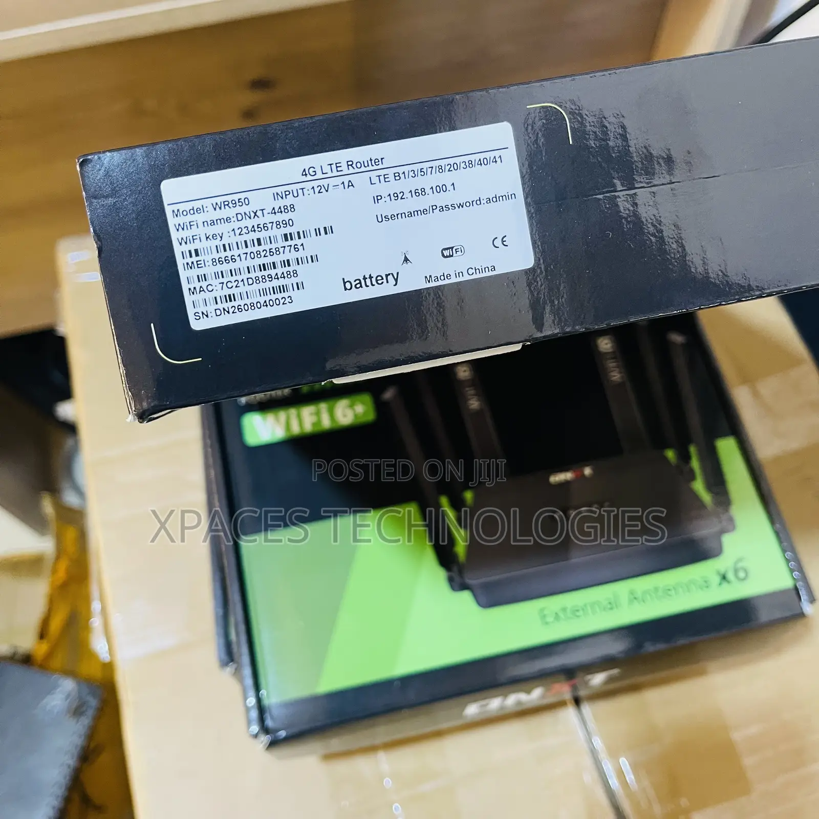 Wi-Fi6 DNXT WR950 4g/5g LTE Rechargeable Router (MTN, Telecel, Tigo)