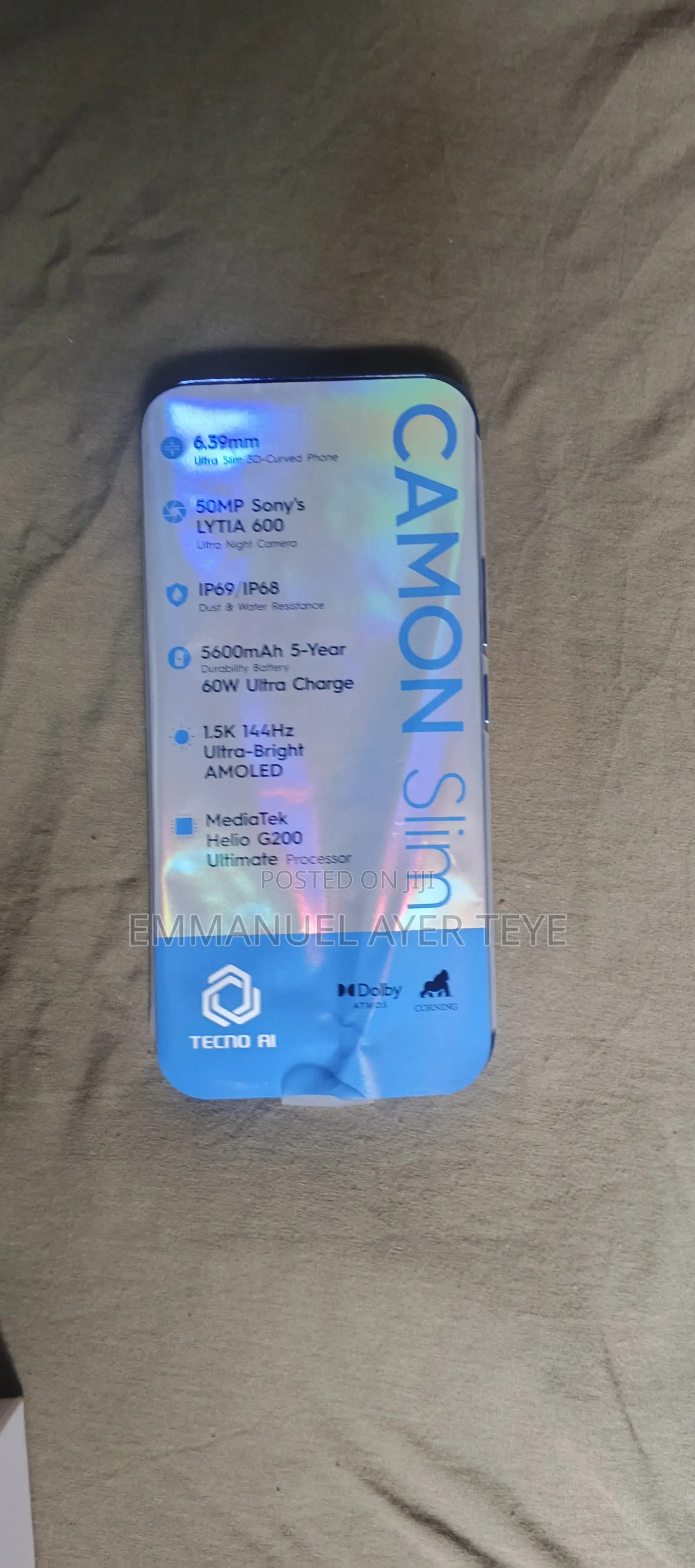 New Tecno Camon Slim 256 GB Blue