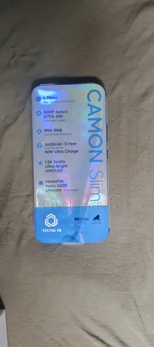 New Tecno Camon Slim 256 GB Blue