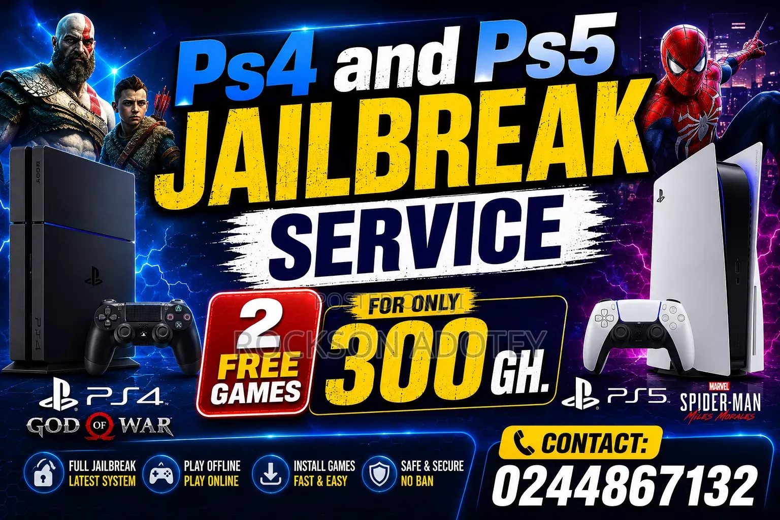Ps4 & Ps5 Games Jailbreak/Online Installation Services